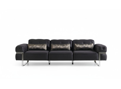 Sofa 3-seater three-seater textile luxury furniture design couch black