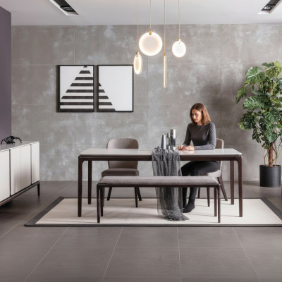 Dining room dining table luxury furniture design material wood modern gray