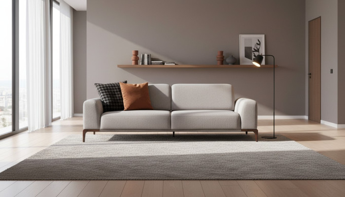 Living room sofa 3-seater design style furniture modern sofas gray