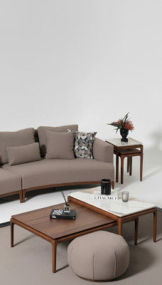 Living room 2x coffee table table luxury design furniture brown tables 2-piece set.
