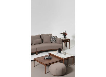 Living room 2x coffee table table luxury design furniture brown tables 2-piece set.