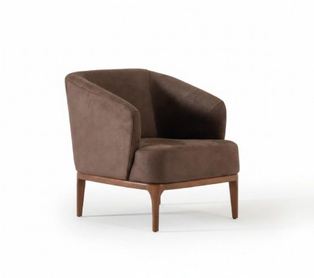Brown living room luxury armchair designer single-seater upholstered recliner.