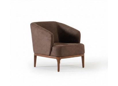 Brown living room luxury armchair designer single-seater upholstered recliner.