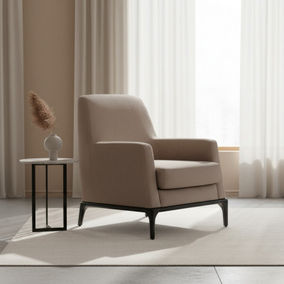 Living room armchair design couch luxury upholstery modern brown wood textile