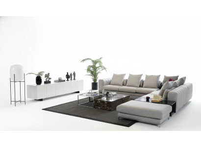 Living landscape corner sofa L shape TV stand 3x coffee table couch upholstery furniture