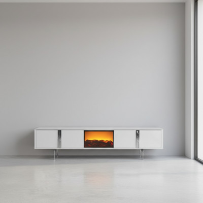 Sideboard with fireplace TV stand furniture luxury lowboard 240cm