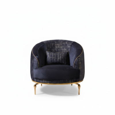 Living room armchair upholstery single-seater sofas modern textile new blue luxury