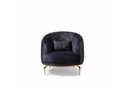 Living room armchair upholstery single-seater sofas modern textile new blue luxury