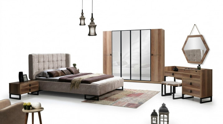 Elegant bedroom furniture set in minimalist Italian design