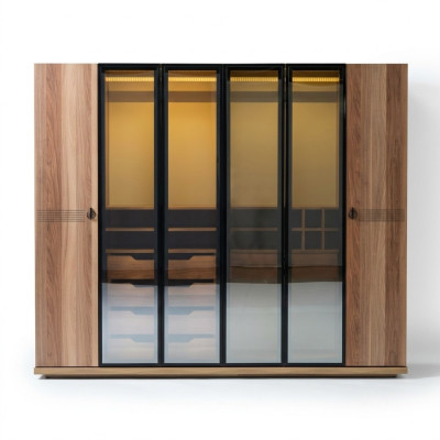 Transparent wardrobe furniture luxury design bedroom furnishings