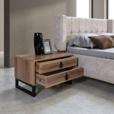 Bedroom nightstand design side table wood with metal luxury new