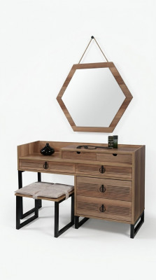 Bedroom mirror dresser wood modern design luxury brown new
