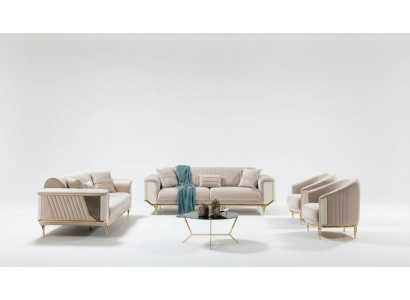 Luxury Sofa Set 3311 Couch Upholstered Furniture Three-Seater Set Textile 4-Piece
