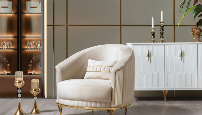 Living room luxury armchair single-seater couch furniture new modern beige