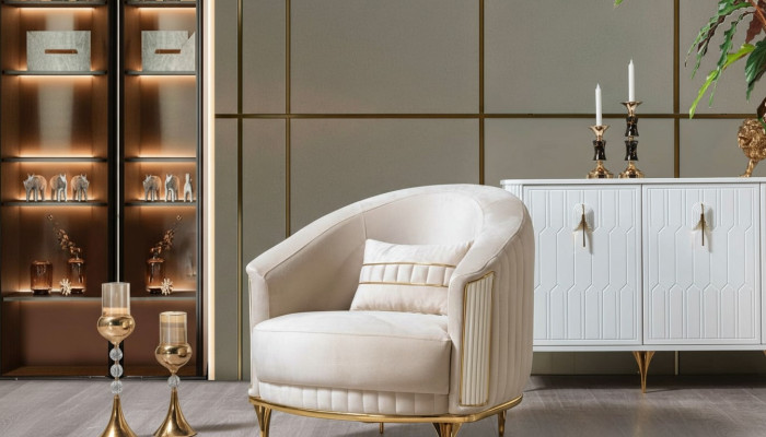 Living room armchair, 1-seater couch, luxury upholstery, textile, new design