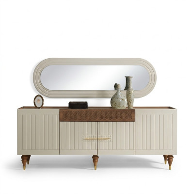 XXL sideboard cupboard chest of drawers 201cm with mirror 2-piece cabinet chests of drawers