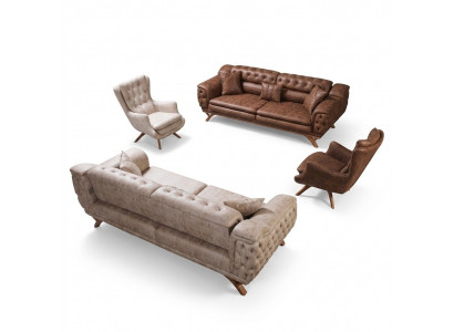 Sofa set 3 3 1 1-seater couch upholstery Chesterfield set seating furniture