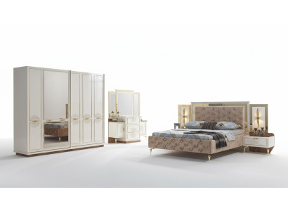 Elegant bedroom set in luxurious design with magnificent patterns