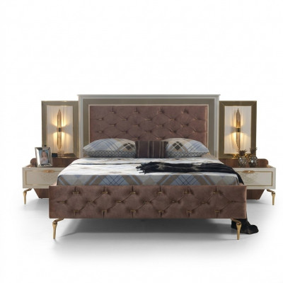 Bedroom bed design furnishing luxury upholstered beds brown modern