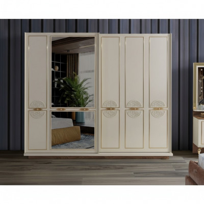 Bedroom wardrobe luxury wood modern design furniture white new