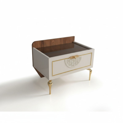 Bedroom nightstand modern design furniture wood luxury new white