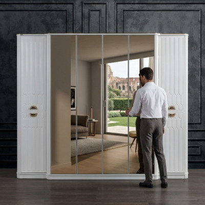 Bedroom furniture wood wardrobe closet style modern white new
