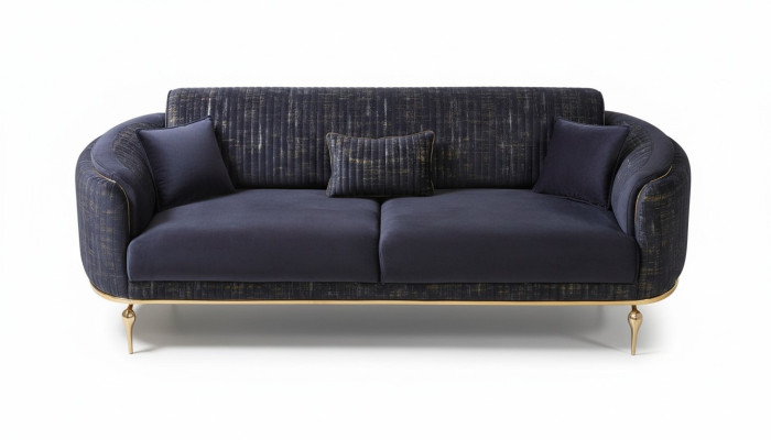 Living room sofa 3-seater blue furniture luxury couches xxl furniture couch sofas