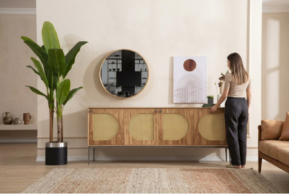Sideboard with mirror sideboard sideboards wooden cabinet furniture brown new