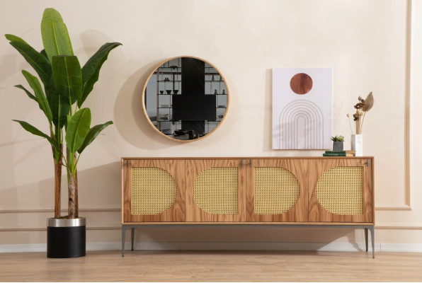 Sideboard with mirror sideboard sideboards wooden cabinet furniture brown new