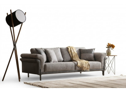 3-seater gray sofa living room classic design elegant style 230cm