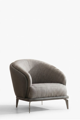 Armchair Single Luxury 1-Seat Upholstered Seat Design Gray Seat Fabric New