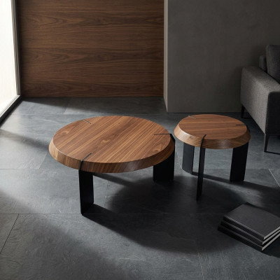 Coffee table, side table, designer table, round, brown, living room table, new