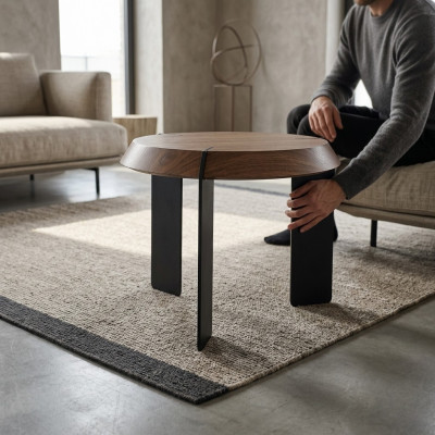 Round side tables luxury design brown table coffee living room new