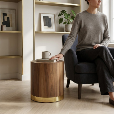 Side table, table, coffee table, wooden tables, round side table, furniture, new