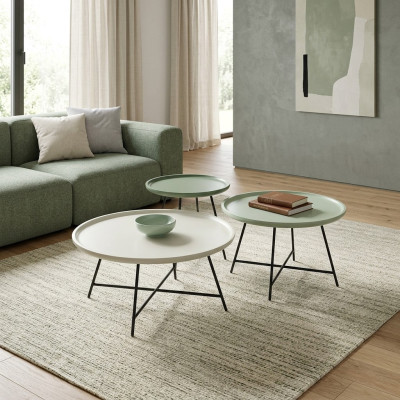 Coffee table wood set of 3 pieces. Designer table living room table
