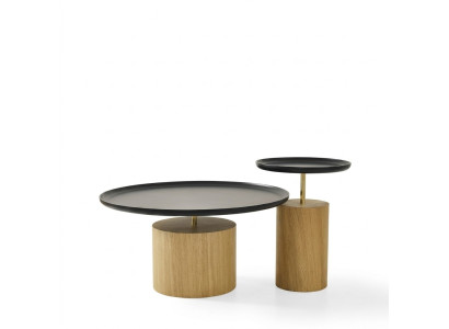 Coffee table luxury wood design table side table black round tables new