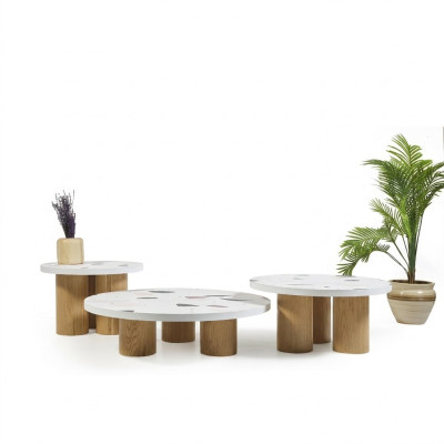 Coffee tables, side tables, design living room, 3-piece, Italian style