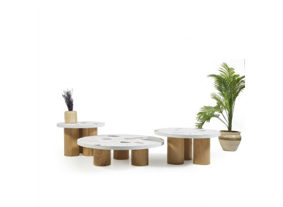 Coffee tables, side tables, design living room, 3-piece, Italian style