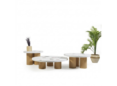 Coffee tables, side tables, design living room, 3-piece, Italian style