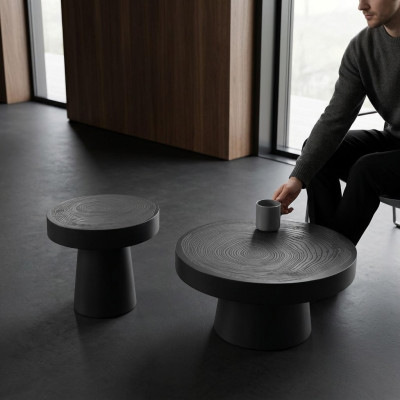 Round Coffee Table Set 2 pcs. Side Table Bedroom Table Design