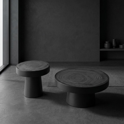 Round Coffee Table Set 2 pcs. Side Table Bedroom Table Design