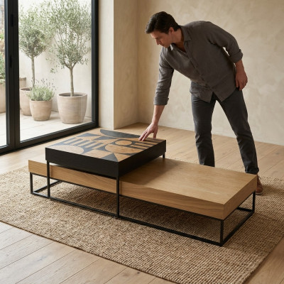 Coffee table brown luxury wood living room design coffee table furniture new
