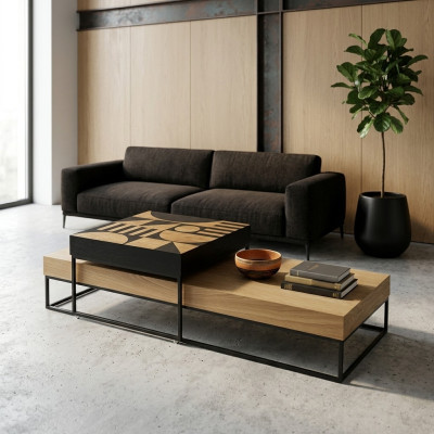 Coffee table brown luxury wood living room design coffee table furniture new