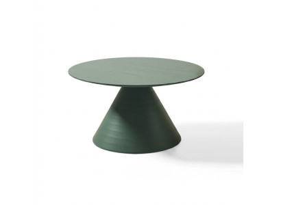 Elegant round gray coffee table in modern style for the living room
