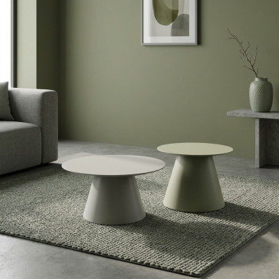 Round coffee table set of 2 pcs. Living room wooden side tables luxury style table