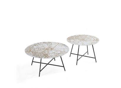 Coffee tables, tables, side tables, living room, modern, luxury, brown, 2-piece set.