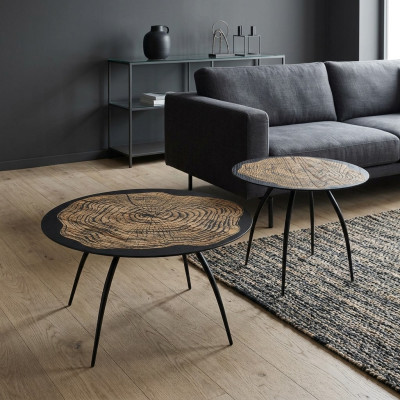 Luxury design coffee tables black round tables living room side tables