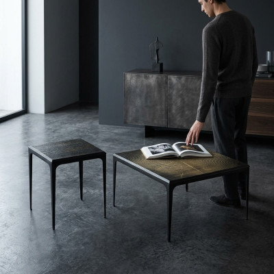Luxury Square Coffee Table Furniture Living Room Black