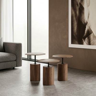 Luxury design coffee tables, side tables, living room wood, 3-piece set