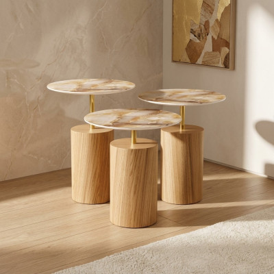 Coffee tables side tables designer living room table set of 3.